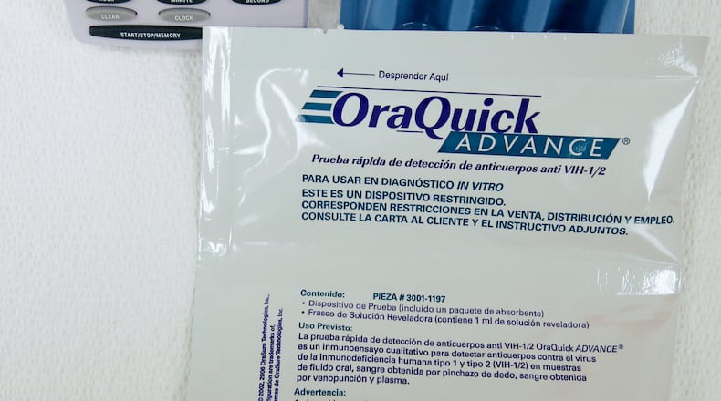 A 20 minute HIV OraQuick test is available at the Public Health-Dayton & Montgomery County clinic in the Reibold Building at 117 South Main St. in downtown Dayton. Jim Noelker/Dayton Daily News