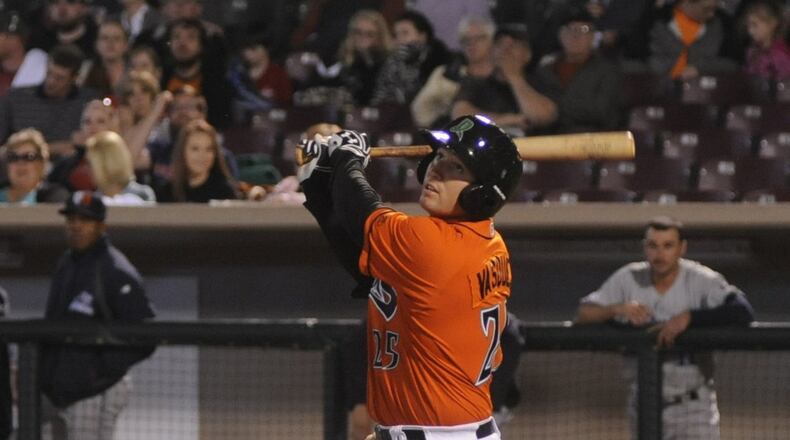 Dragons first baseman James Vasquez led the team in home runs (14) and RBI’s (66) last season. MARC PENDLETON / STAFF