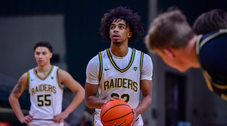 Wright State University's TJ Burch shoots a free throw during their game against Oakland on Monday, Dec. 29 at Wright State's Nutter Center. JOSEPH R. CRAVEN / CONTRIBUTED PHOTO
