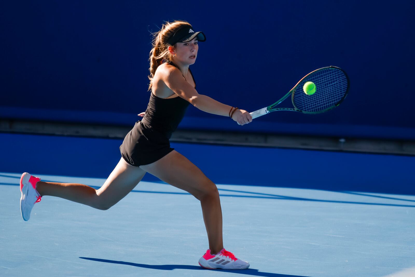 Beavercreek's Ansley Violette defeated Worthington Kilbourne's Addi Bennington 6-4, 6-2 in the first round of their Ohio state tennis match Thursday, Oct. 16, 2025 at Lindner Family Tennis Center in Mason. NICK GRAHAM/STAFF