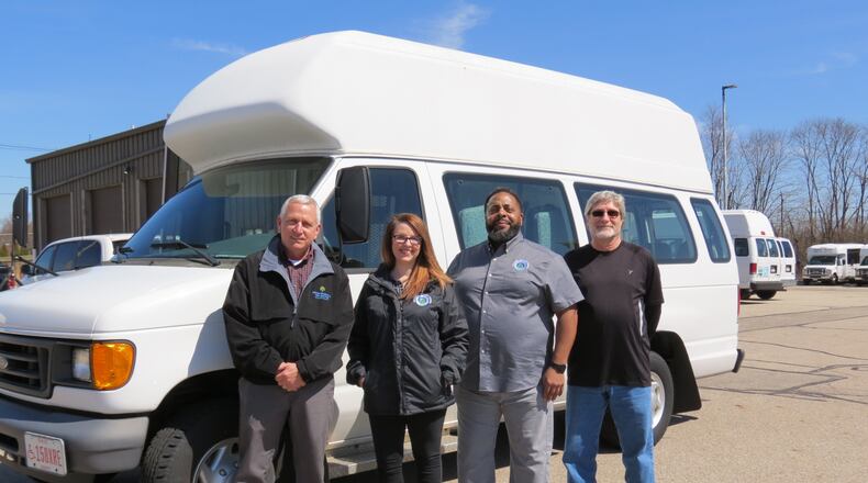 Left to right: Bob Bender, Operations Director at Clark DD; Crystal Baker, Assistant Director at Veterans Office; Darwin Hicks, Transportation Supervisor at Veterans Office; and Jon Lyons, Transportation Supervisor at Clark DD