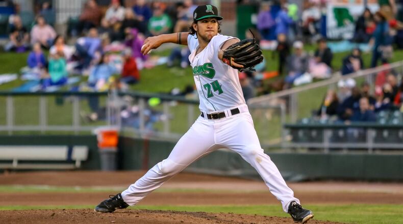 Dayton Dragons starter Lyon Richardson had a career-high seven strikeouts, giving up one earned run against the Burlington Bees on Saturday night at Fifth Third Field. The Dragons lost their third straight game, falling to the Bees 3-1. Michael Cooper/CONTRIBUTED