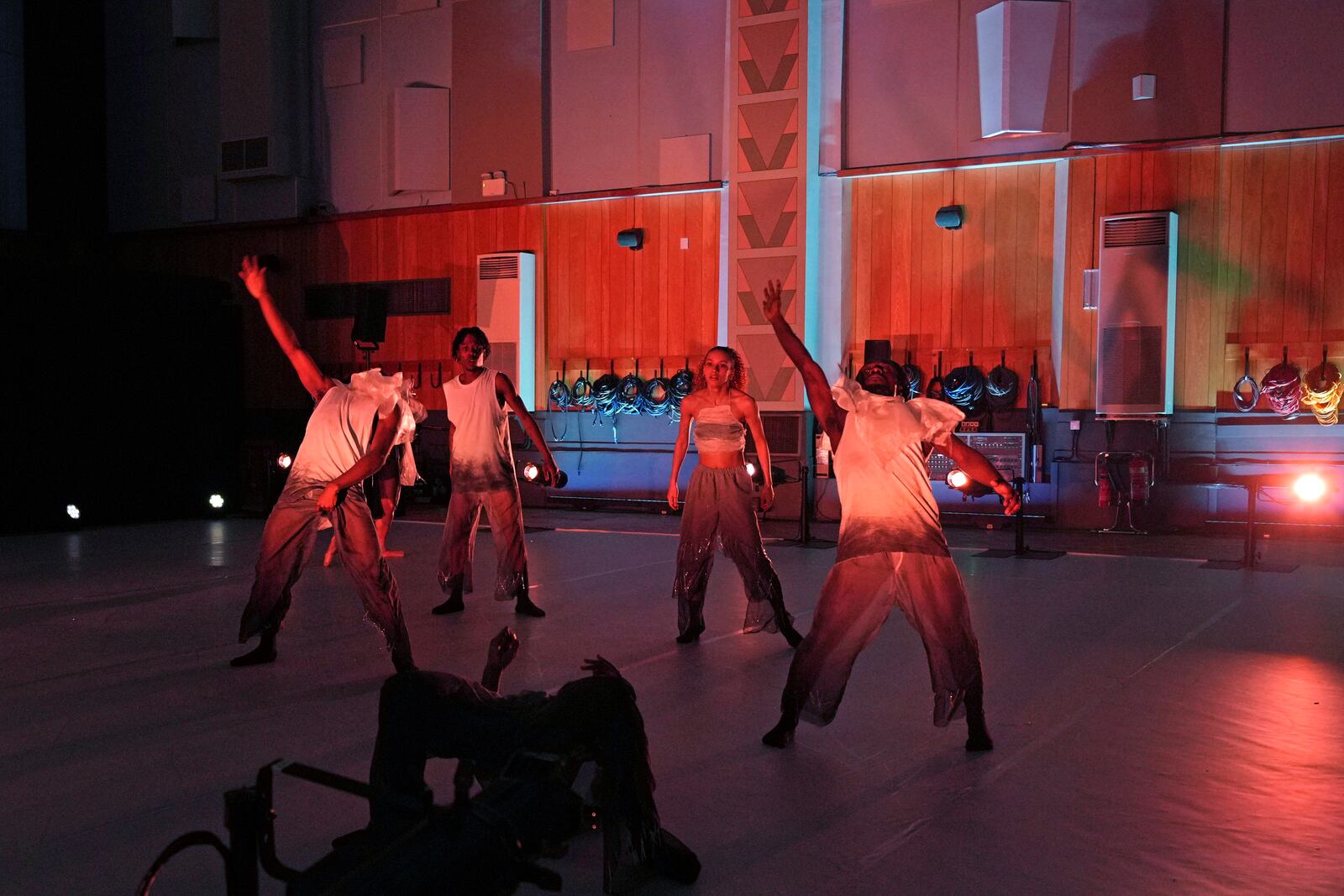 Dancers rehearse at Abbey Road's Studio One in London on Thursday, March 27, 2025. (AP Photo/Kin Cheung)