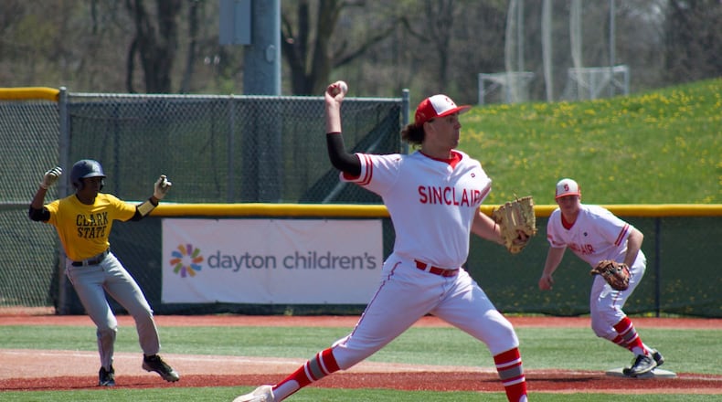 Sinclairâs Kyle Ruehlman is the two-time Ohio Community College Athletic Association Pitcher of the Year. CONTRIBUTED