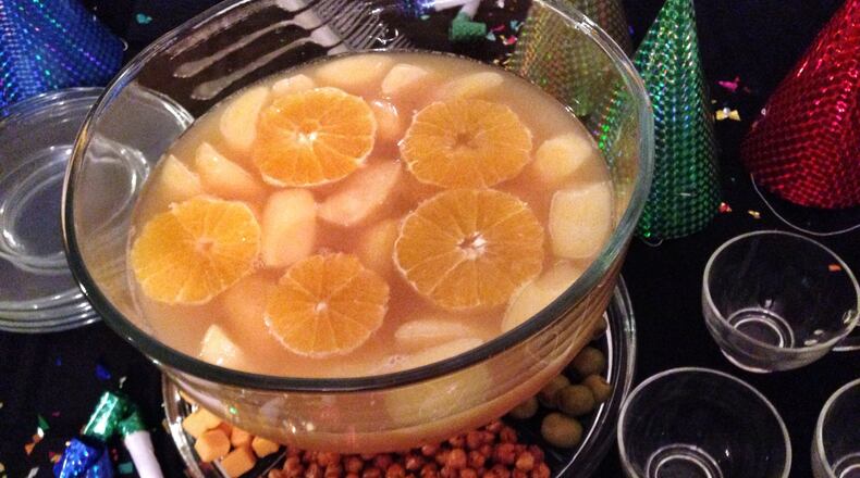 Your New Year’s Eve guests will enjoy this Citrus Champagne Punch. I served mine with an assortment of appetizers including Chipotle Roasted Chickpeas. CONNIE POST/STaff