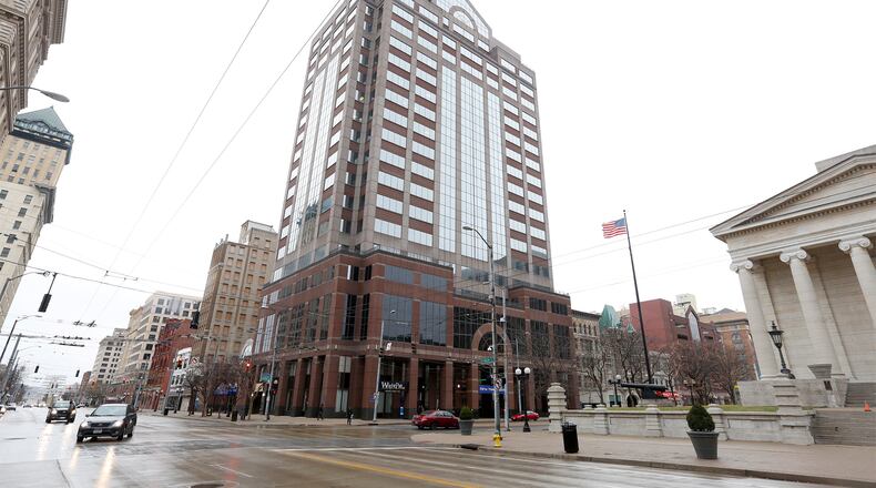 The Fifth Third Center sits at the southwest corner of Main and Third Streets in downtown Dayton. The building was constructed in 1989. LISA POWELL / STAFF