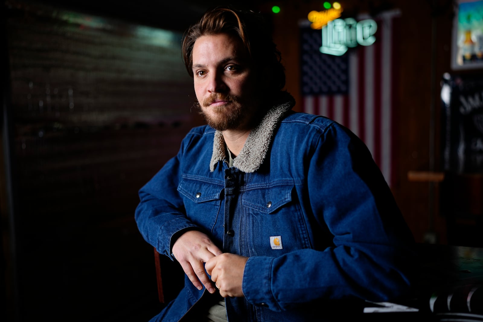 Actor-singer Luke Grimes poses for a portrait Tuesday, Feb. 20, 2024, in Nashville, Tenn. Grimes is best-known for his portrayal of the complex cowboy character Kayce Dutton on the hit show “Yellowstone." (AP Photo/George Walker IV)