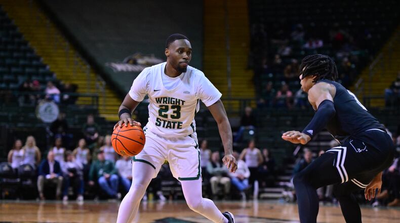 Wright State's Jack Doumbia looks to drive against Milwaukee earlier this season at the Nutter Center. Joe Craven/Wright State Athletics