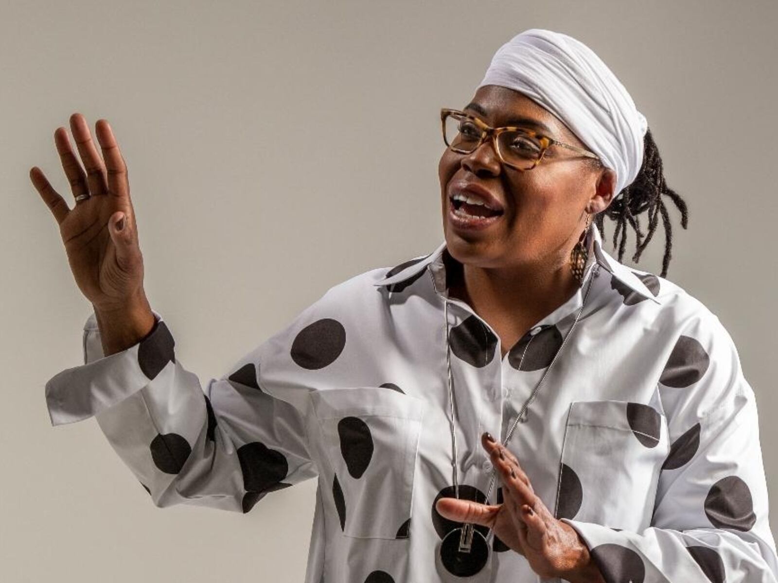 Sierra Leone, artist-in-residence at the Charles F. Kettering Foundation. PHOTO BY GLENNA JENNINGS