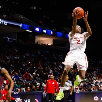 Lakota West's Joshua Tyson goes to the hoop during their basketball game Friday, Feb. 6, 2026 at Xavier University's Cintas Center. Lakota West defeated Princeton 58-53. NICK GRAHAM/STAFF