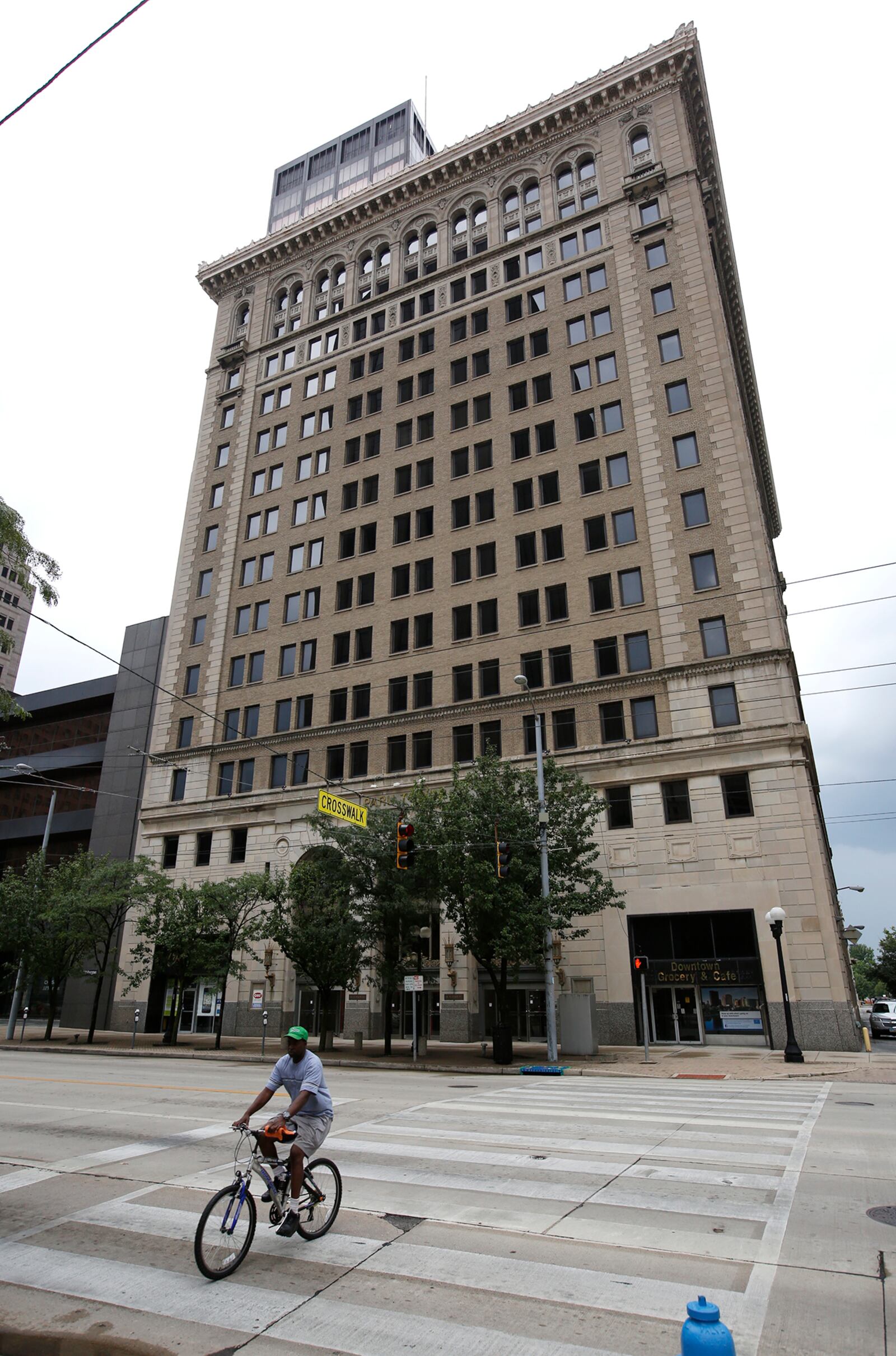 The of Paru Tower, which is in receivership, on North Main St. in Dayton. The City of Dayton has offered $500,000 to purchase the building. TY GREENLEES / STAFF