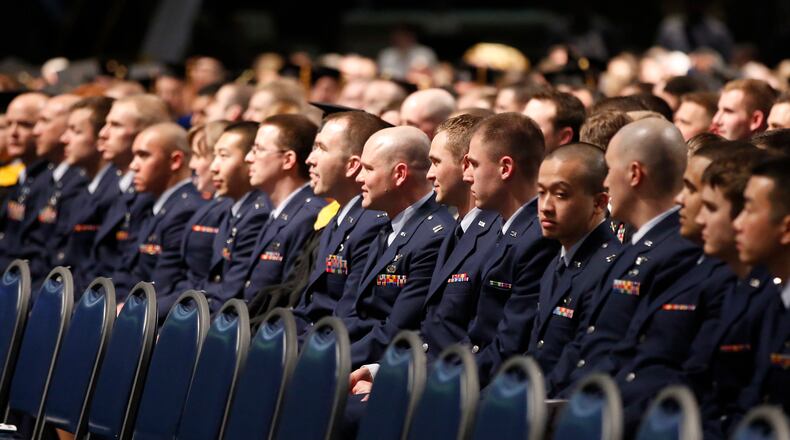 NASIC Airmen in attendance for the change of command ceremony for the National Air and Space Intelligence Center held at the National Museum of the U.S. Air Force. TY GREENLEES / STAFF