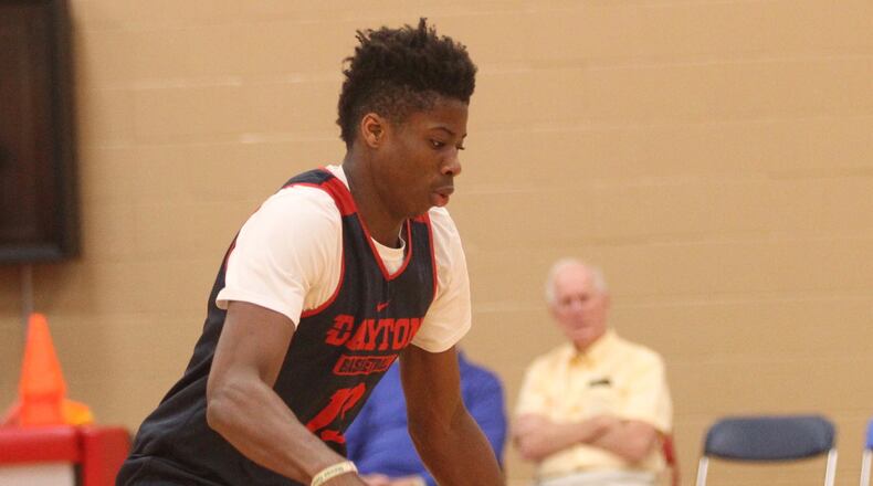 Kostas Antetokounmp practices at UD's Cronin Center on Sept. 20, 2017, in Dayton.