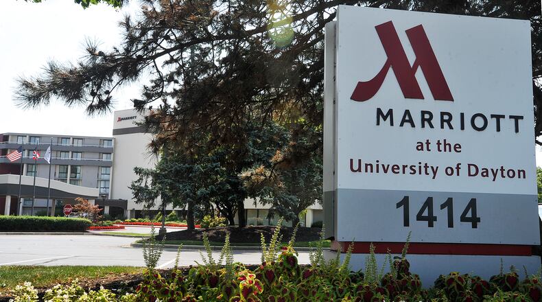The Dayton Marriott at the University of Dayton has been used to isolate and quarantine students during the coronavirus outbreak on campus. MARSHALL GORBY\STAFF