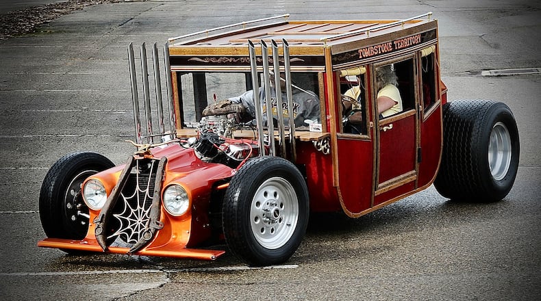 The Tombstone Territory car is one of the many custom cars on display at the Powerama Custom Auto and Bike Show at the Greene County Fairgrounds & Expo Center in Xenia this weekend. MARSHALL GORBY\STAFF