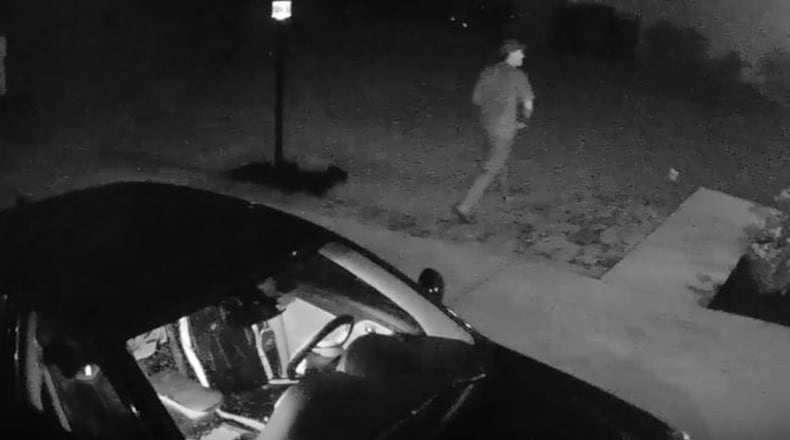 Springboro police posted surveillance videos of break-in suspect. CONTRIBUTED