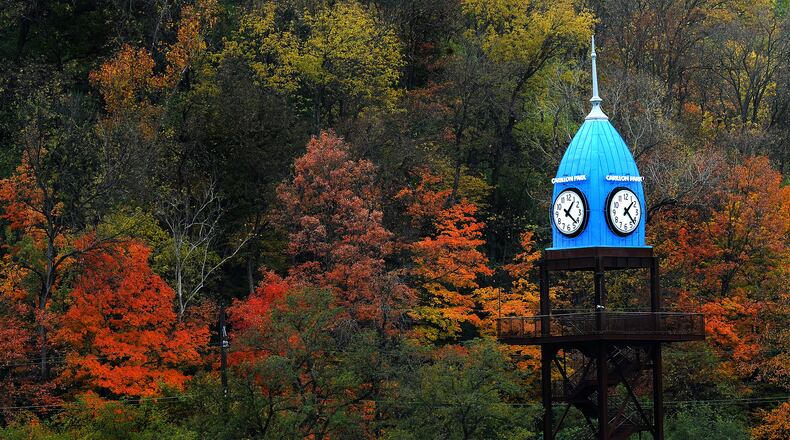 The beautiful fall colors around Carillon Park, Wednesday, Oct. 25, 2023. MARSHALL GORBY\STAFF