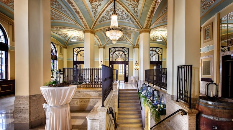The lobby of the Onesto Hotel in Canton. The firm that restored the hotel is on track to rehab an office tower in downtown Dayton. Their speciality is historic restoration and adaptive reuse. CONTRIBUTED