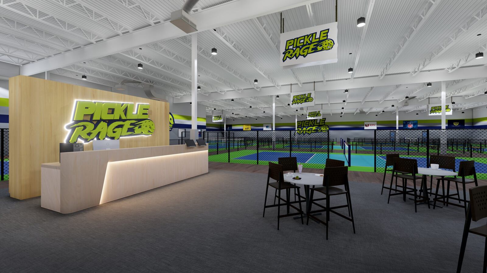 PickleRage at Centerville is slated to open at 359 Miamisburg Centerville Road in Washington Twp. in mid-to-late 2025. The Indoor pickleball club franchise's courts have the ability to video record and live-stream a match. CONTRIBUTED