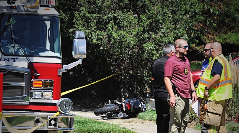A motorcyclist was killed in a single-vehicle crash in Fairborn on Thursday, Aug. 20, 2020.