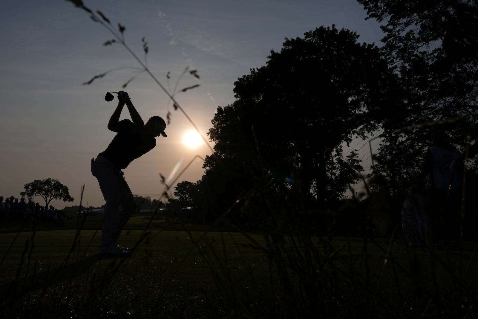 Matt Vogt tees off on the second hole during the first round of the U.S. Open golf tournament at Oakmont Country Club Thursday, June 12, 2025, in Oakmont, Pa. (AP Photo/Seth Wenig)