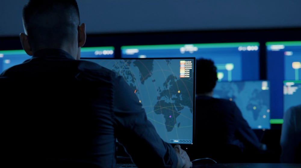 An AeroVironment photo of an analyst reviewing information about air traffic control in AV_Halo.
AeroVironment and CAL Analytics have launched a pending-FAA approval "Beyond Visual Line of Sight (BVLOS)" airspace management facility in Springfield that allows military and civilian drones to safely operate in shared airspace. Contributed.