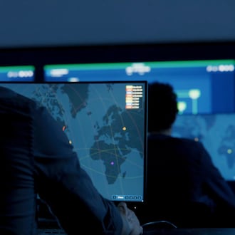 An AeroVironment photo of an analyst reviewing information about air traffic control in AV_Halo.
AeroVironment and CAL Analytics have launched a pending-FAA approval "Beyond Visual Line of Sight (BVLOS)" airspace management facility in Springfield that allows military and civilian drones to safely operate in shared airspace. Contributed.