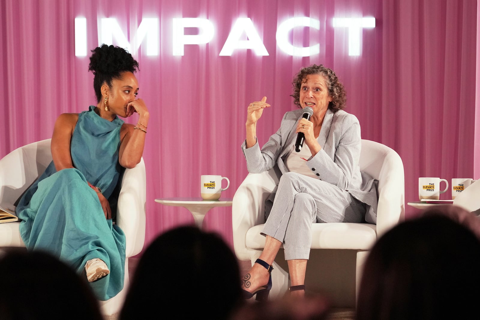 Abigail Disney speaks during The Elevate Prize Foundation's Make Good Famous Summit, Tuesday, May 13, 2025, in Miami Beach, Fla. (AP Photo/Marta Lavandier)