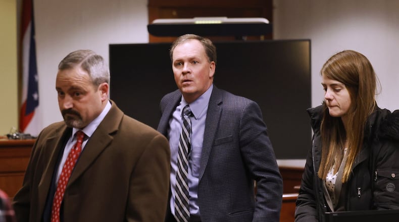 A jury came back just before 6 p.m. Wednesday with a verdict in the case against Butler County Auditor Roger Reynolds. He was found not guilty on counts 1 through 4 for bribery, unlawful interest in a public contract, unlawful use of authority and unlawful interest in a public contract. He was found guilty on count 6 of unlawful interest in a public contract. NICK GRAHAM/STAFF