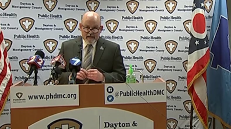 Health Commissioner Jeff Cooper of Public Health - Dayton & Montgomery County speaks during a coronavirus update Tuesday, March, 24, 2020.
