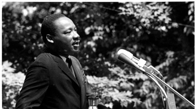 Martin Luther King, Jr. Delivering the Antioch College Commencement Address, 1965, image courtesy of Antiochiana, Antioch College