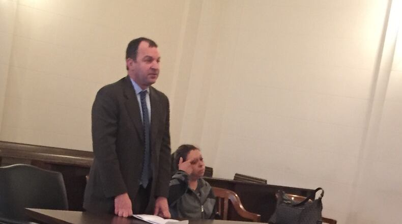 Jon Paul Rion and Marcia Suzanna Galvan-Thompson appear in Clark County court on Tuesday morning. Jeff Guerini/Staff