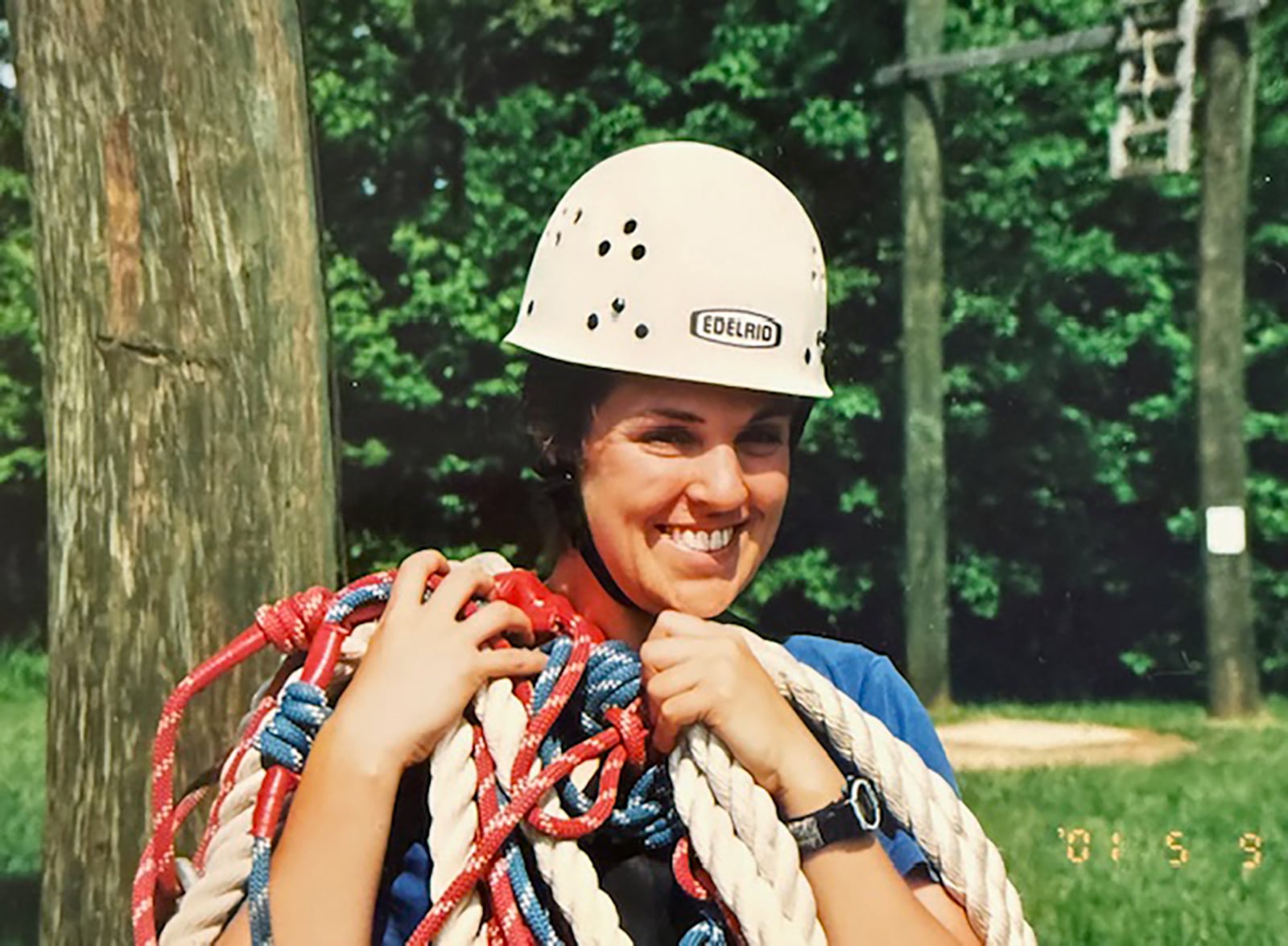 Susannah Horwitz preparing the high ropes course at the Joy Outdoor Education Center, where she worked as a counselor from 1999-2000. CONTRIBUTED
