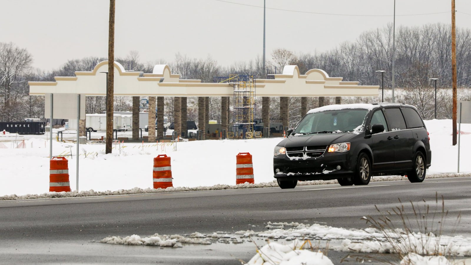 Roadway improvements have been completed near the Buc-ee's location on Ohio 235 in Huber Heights, including street widening and installation of two additional northbound lanes on the Interstate 70 ramp and Ohio 235. BRYANT BILLING/STAFF