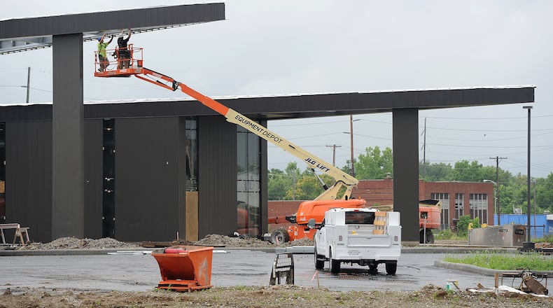 The new Dayton Metro Library, West Branch at 300 Abbey Ave. is taking shape as work continues. MARSHALL GORBY\STAFF