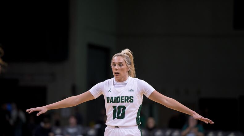 Wright State's Alexis Hutchison scored 26 points and grabbed a career-high 16 rebounds in Wednesday's win over Robert Morris. Wright State Athletics file photo