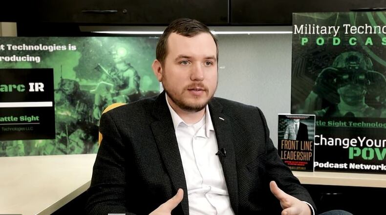 Nicholas Ripplinger, Battle Sight Technologies co-founder, leads a company that has created a technology that creates writing visible exclusively to military, law enforcement and emergency management agencies using night vision.