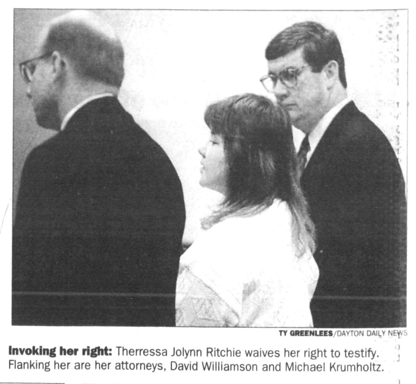 Therressa Jolynn Ritchie did not testify during her 1995 trial for the murder of her daughter, Samantha Ritchie. DAYTON DAILY NEWS ARCHIVES