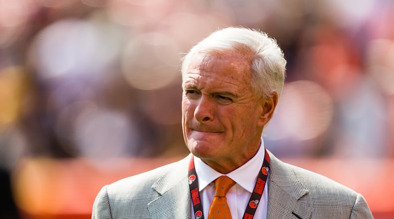 CLEVELAND, OH - SEPTEMBER 10: Cleveland Browns owner Jimmy Haslam walks the field prior to the game against the Pittsburgh Steelers at FirstEnergy Stadium on September 10, 2017 in Cleveland, Ohio. (Photo by Jason Miller/Getty Images)