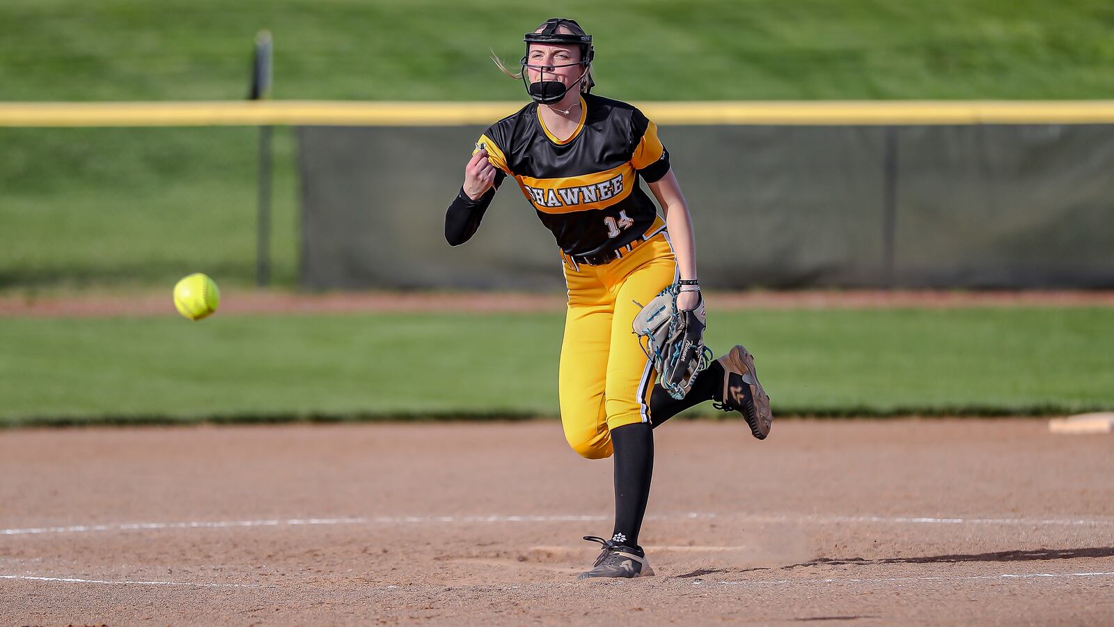 Shawnee High School senior pitcher Aleeseah Trimmer delivers a pitch to the plate during their game against Benjamin Logan on April 23 in Springfield. MICHAEL COOPER / STAFF