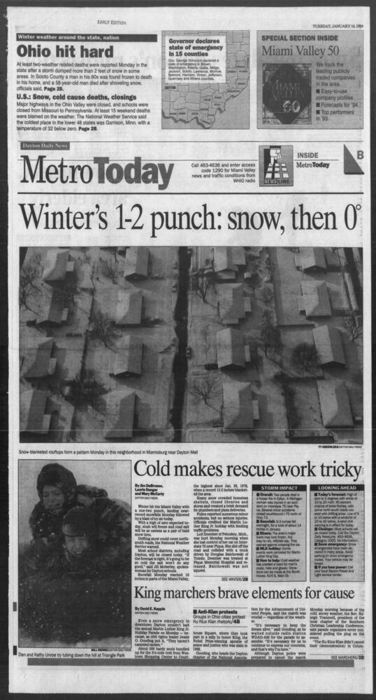 Images: Dayton Daily News covers 1994 record breaking cold