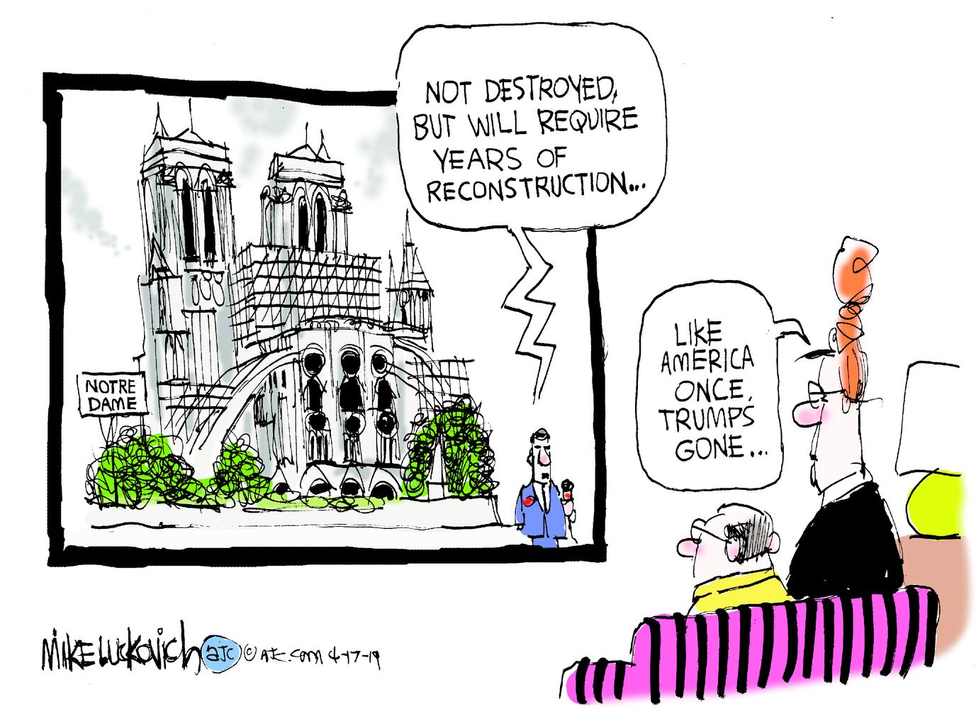 Week in cartoons: Notre Dame Cathedral fire, Tiger Woods and more