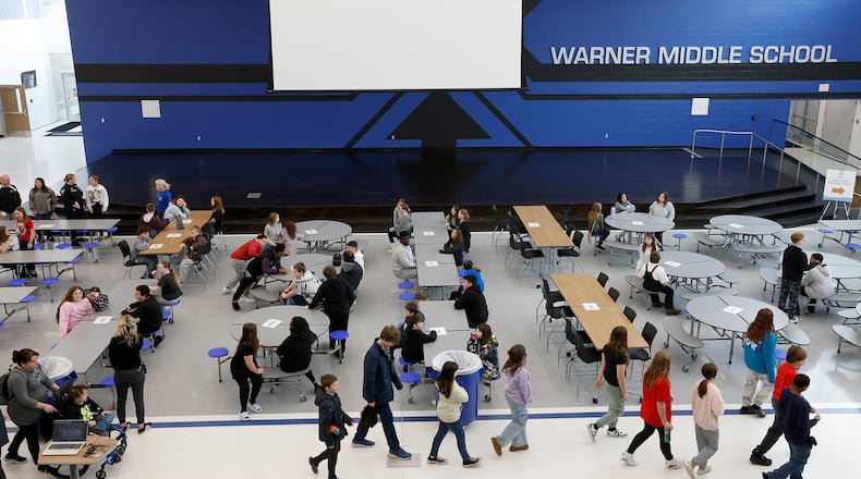 Inside the new Warner Middle School in Xenia. MARSHALL GORBY\STAFF