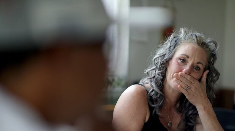 Lisa Geist cries as she talks about her 17 year-old daughter, Brieze McCabe, in Kulpmont, Pa., on July 5, 2018. Her daughter died of an apparent drug overdose. The parents struggled to help her when they found out last fall that she was using heroin. There’s only one rehab facility in the state that takes teenagers on medical assistance, as Brieze was. (David Maialetti/Philadelphia Inquirer/TNS)