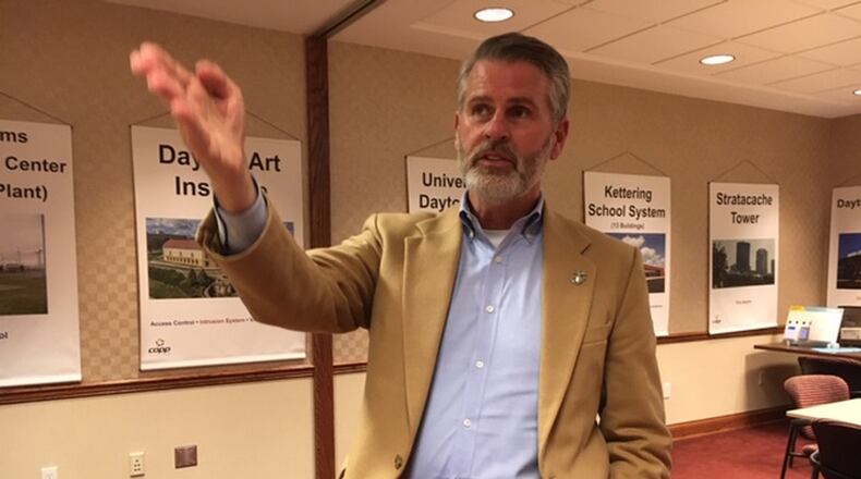 As CEO and owner, Bill DeFries is helming Copp Systems (formerly Copp Integrated Systems) — a small Dayton business offering communication and safety technologies — as the company celebrates its 100th year. THOMAS GNAU/STAFF