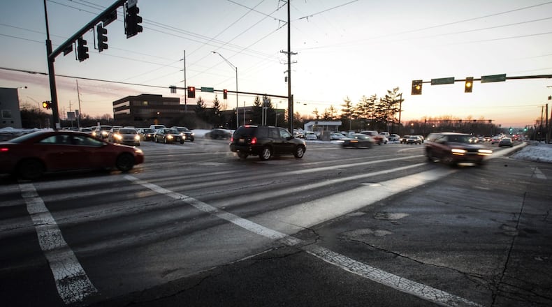 File photo: The intersection at National Road and Col. Glenn Highway. JIM NOELKER/STAFF