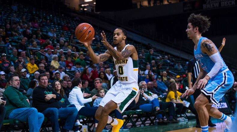 Wright State’s Jaylon Hall against Indiana State last week at the Nutter Center. Joseph Craven/WSU Athletics