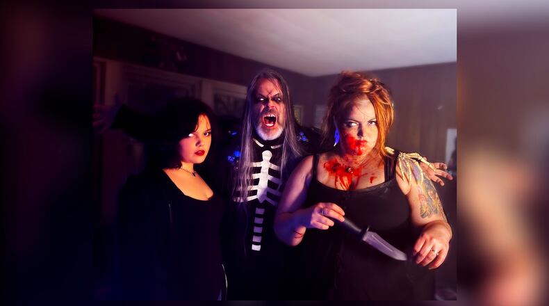 The Creepy Crawlers, (left to right) P.J. Wells, Rev. Chad Wells and Scarika Watson, released its debut single, “The Power and the Fury (of Rock and Roll)” in October. The new horror punk project’s debut EP will be released Feb. 14 by UK-based We Are Horror Records. CONTRIBUTED