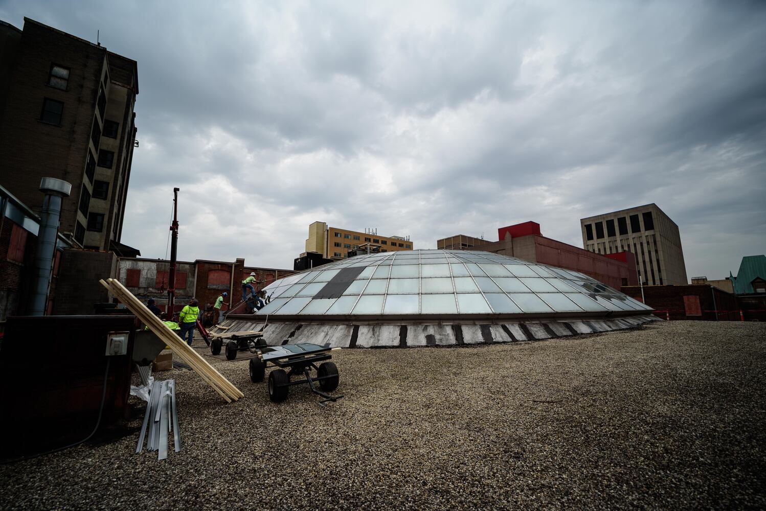PHOTOS: Behind the scenes on the first day of construction at The Dayton Arcade