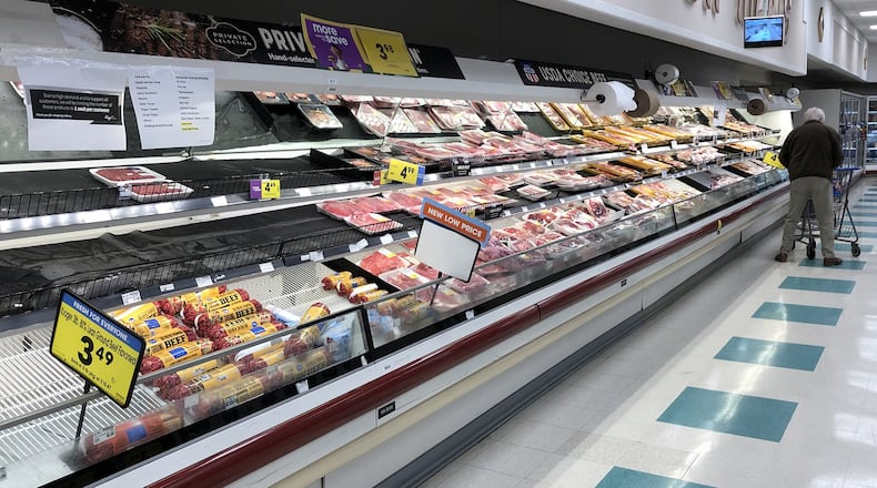 The meat department at Kroger in Springfield. BILL LACKEY/STAFF